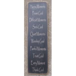 Primitive Country   T12537B - Thank God  Seek God Wood Sign